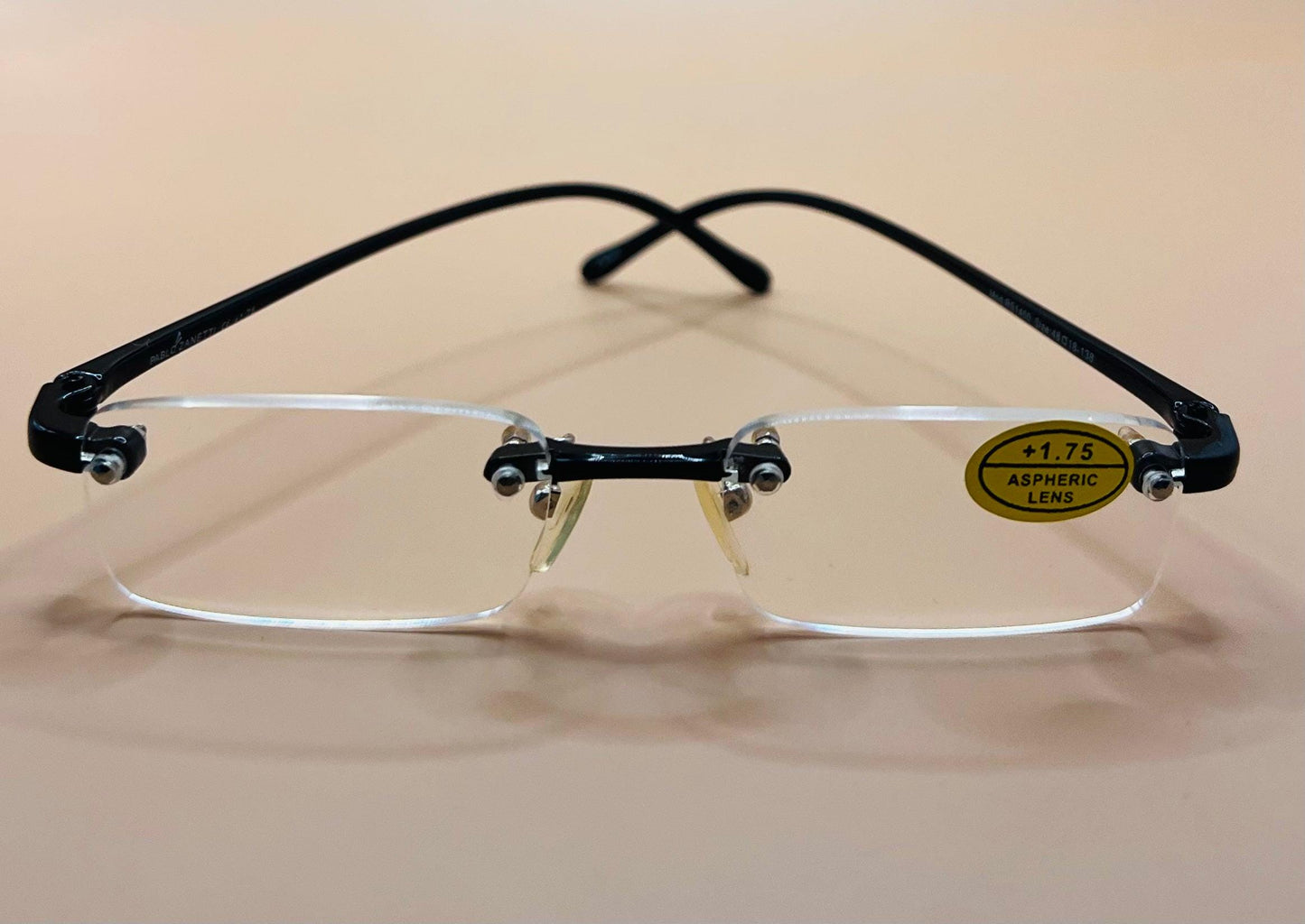 Pablo Zanetti Unisex Reading Glasses | Frameless Rectangular Aspheric Lens
