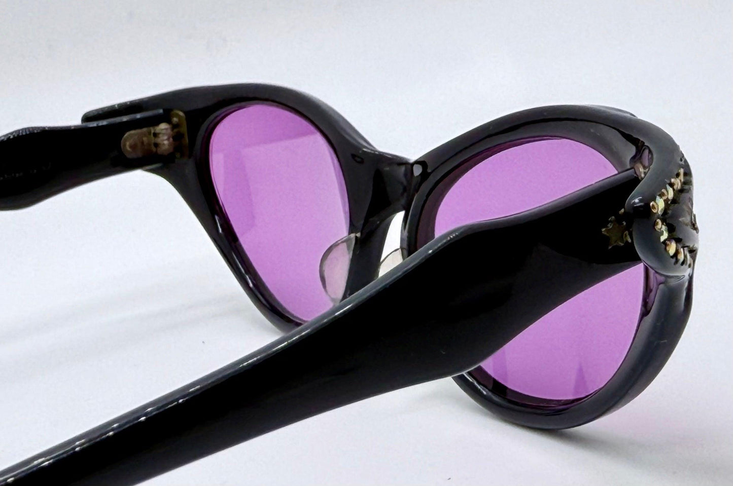 Vintage 1950S Sr Usa 5 1|2 Black Cat-Eye Glasses With Brand New-Custom Berko’S Designs Lenses