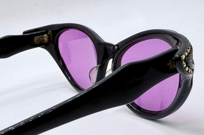 Vintage 1950S Sr Usa 5 1|2 Black Cat-Eye Glasses With Brand New-Custom Berko’S Designs Lenses
