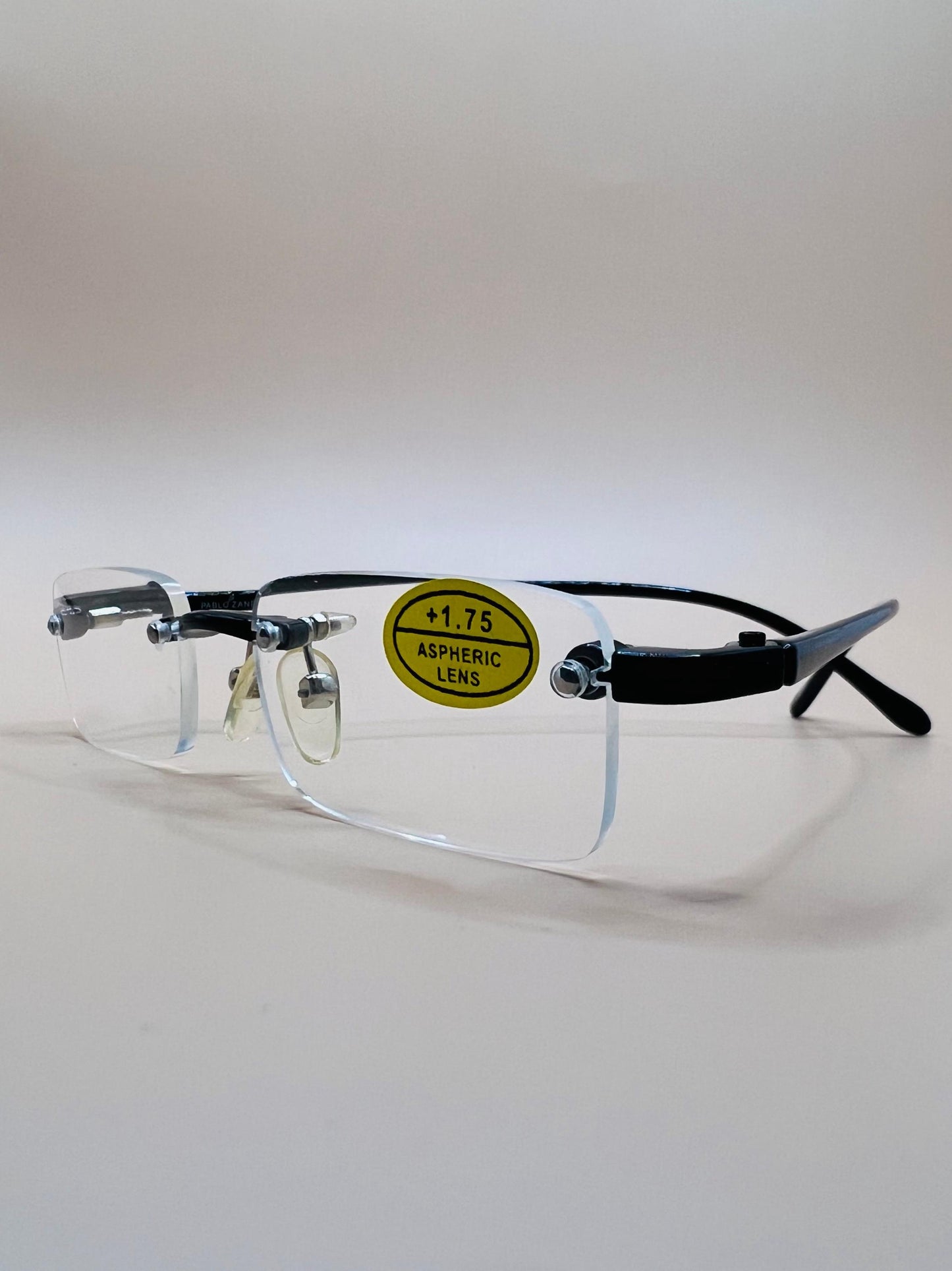 Pablo Zanetti Unisex Reading Glasses | Frameless Rectangular Aspheric Lens