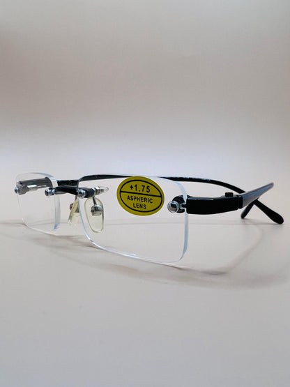 Pablo Zanetti Unisex Reading Glasses | Frameless Rectangular Aspheric Lens