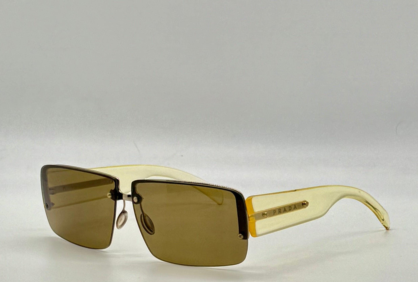 Prada Spr58B Rimless Vintage Shield Sunglasses Deadstock|Unworn-Italy