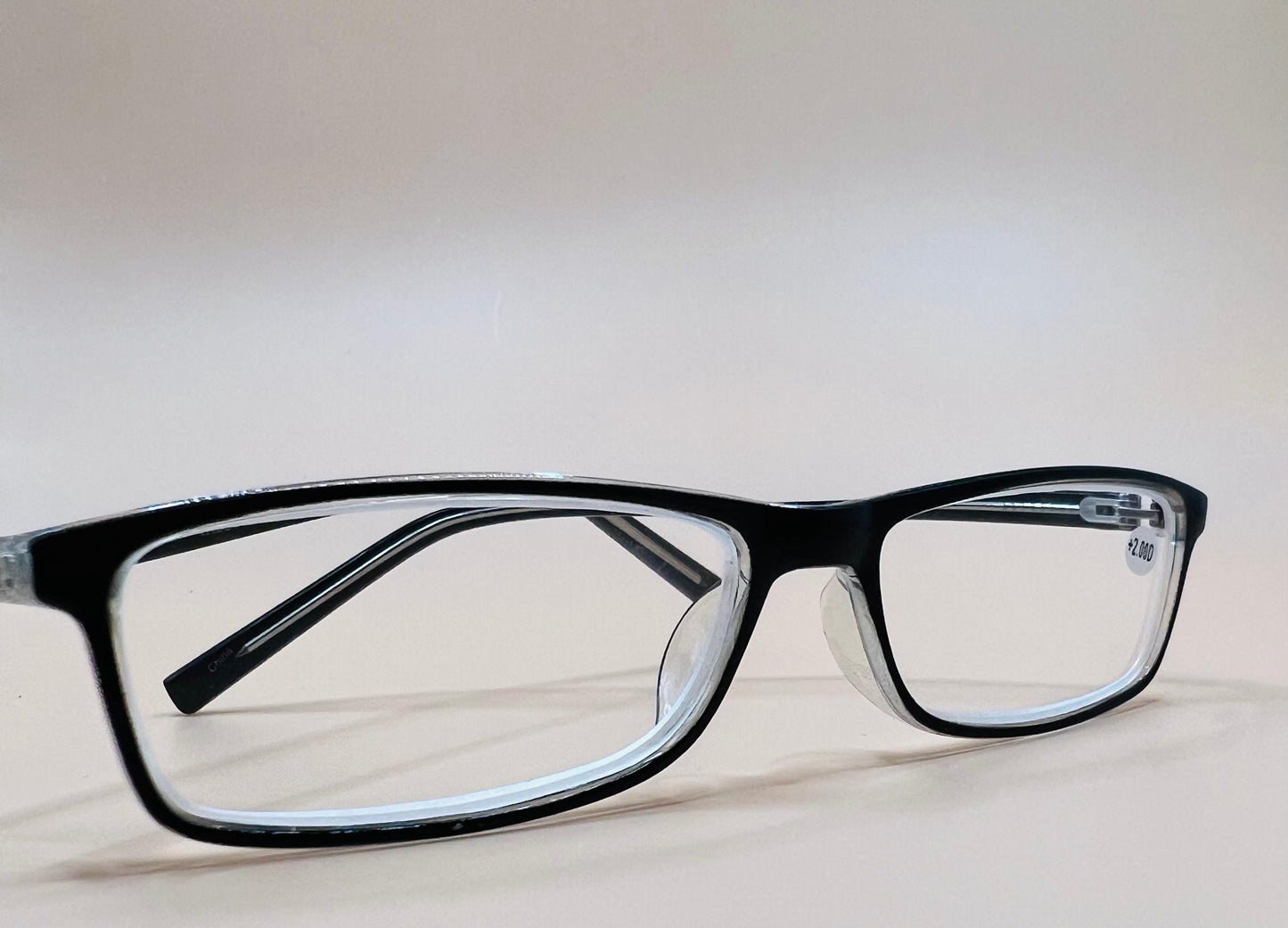 Pablo Zanetti Geometric Narrow Reader Black and Clear Frames.  various magnifications