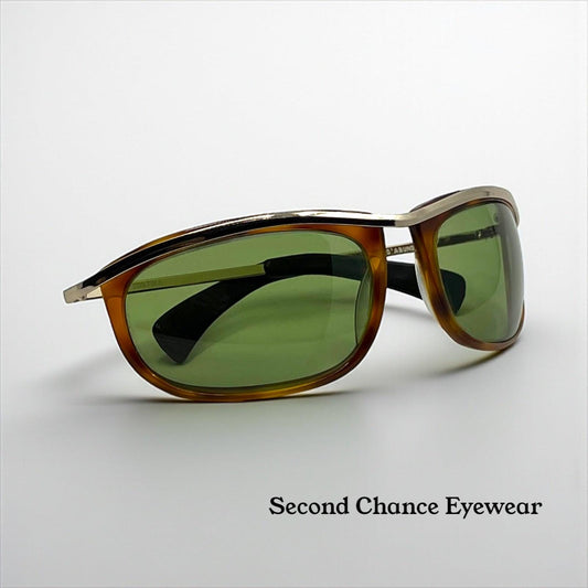 D’Abundo Cortina Vintage Deadstock Alpine Glacier Sunglasses Amber Green Italy