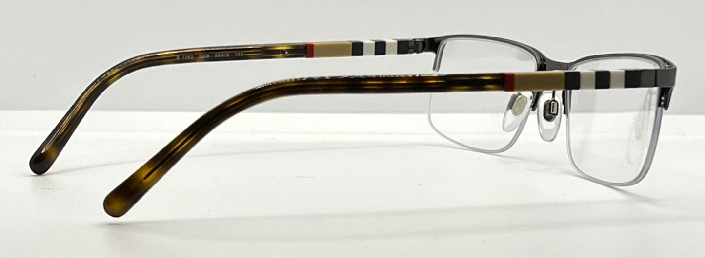Burberry B1282 1008 Semi-Rimless Tortoise Glasses 55mm – Made in Italy