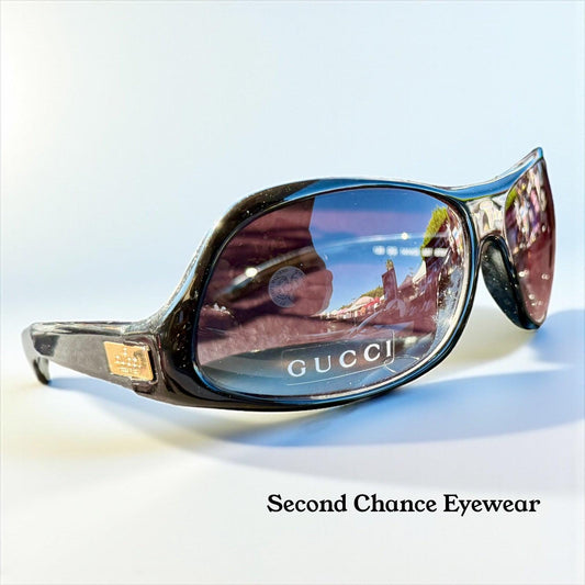Gucci Gg 1414|S 807 Black Wraparound Sunglasses 67Mm-Y2K Vintage Deadstock-Full Kit