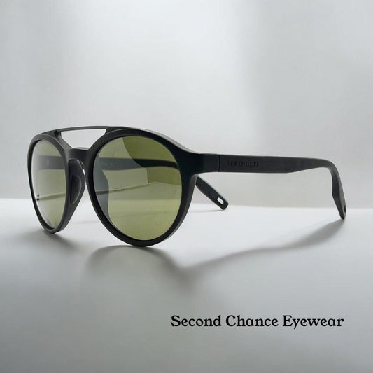 Serengeti Leandro 8591 Pot Glacier-Style Sunglasses – Matte Black-Polarized Drivers Lenses