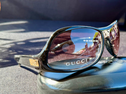 Gucci Gg 1414|S 807 Black Wraparound Sunglasses 67Mm-Y2K Vintage Deadstock-Full Kit