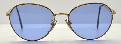 Semester Blond 081 Japan Vintage Sunglasses-Gold Frame W|New, Blue Custom Lenses