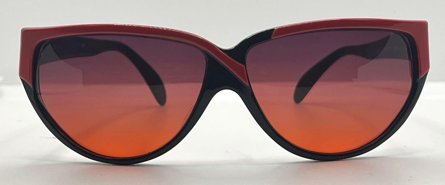 Sanford Hutton Vintage Sunglasses-Cs 57 Rb Red|Black W|New, Custom Gradient Lenses-Usa