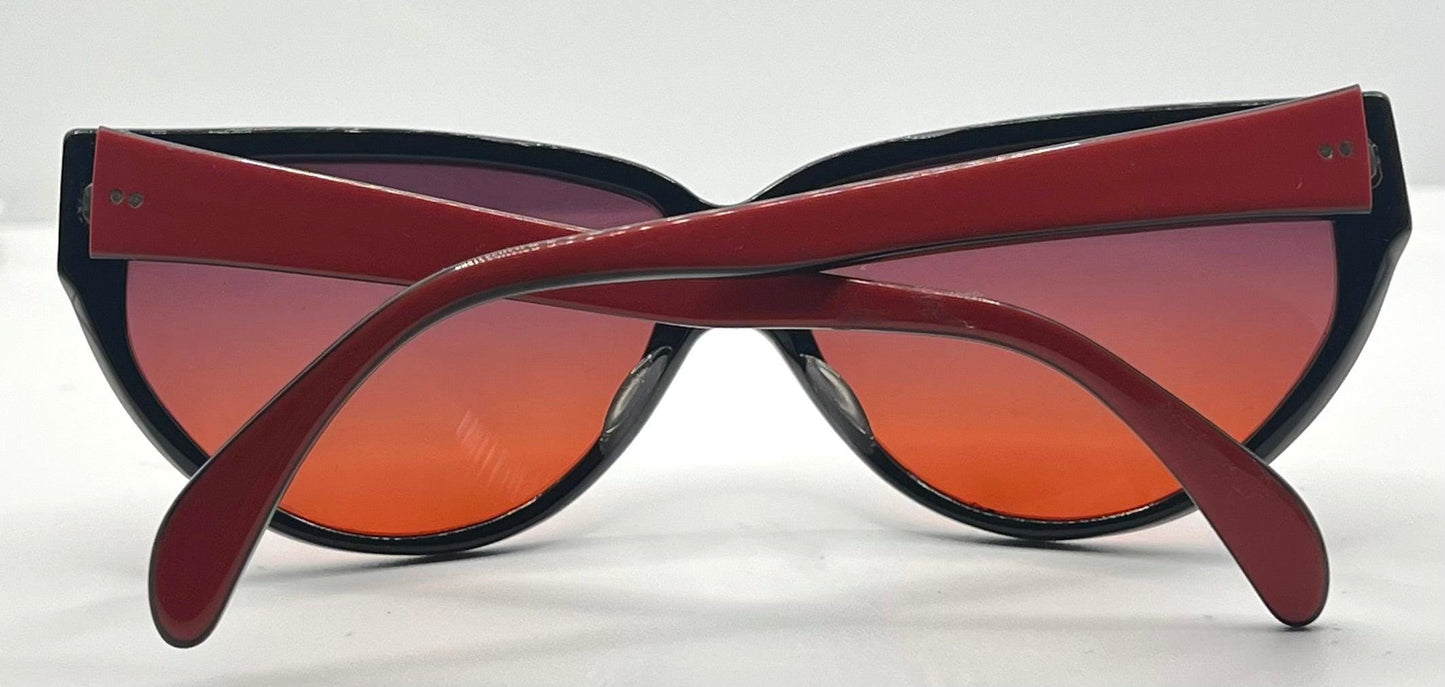 Sanford Hutton Vintage Sunglasses-Cs 57 Rb Red|Black W|New, Custom Gradient Lenses-Usa