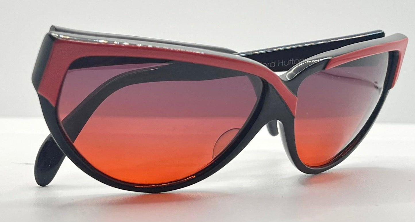 Sanford Hutton Vintage Sunglasses-Cs 57 Rb Red|Black W|New, Custom Gradient Lenses-Usa