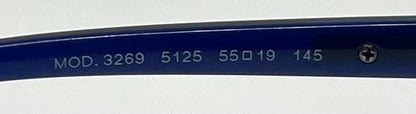 Versace 3269 5125 Blue Semi Rimless Eyeglasses 55mm -Italy-Deadstock|Unworn