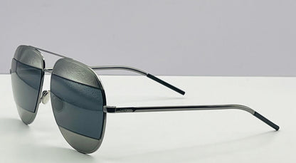 Christian Dior Split 1 Aviator Sunglasses-Gunmetal Frame With Grey|Blue Lens Combo
