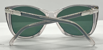 Ysl Sl 611 Vintage Sunglasses-Clear Grey W|New Green Custom Lenses-54Mm-Nos