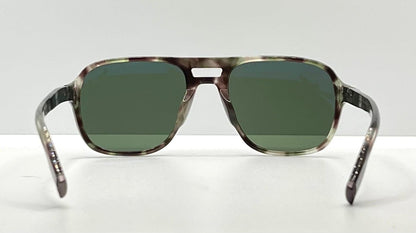 John Varvatos Classic Sunglasses – Camo Horn Acetate – Green Lenses – Bnib