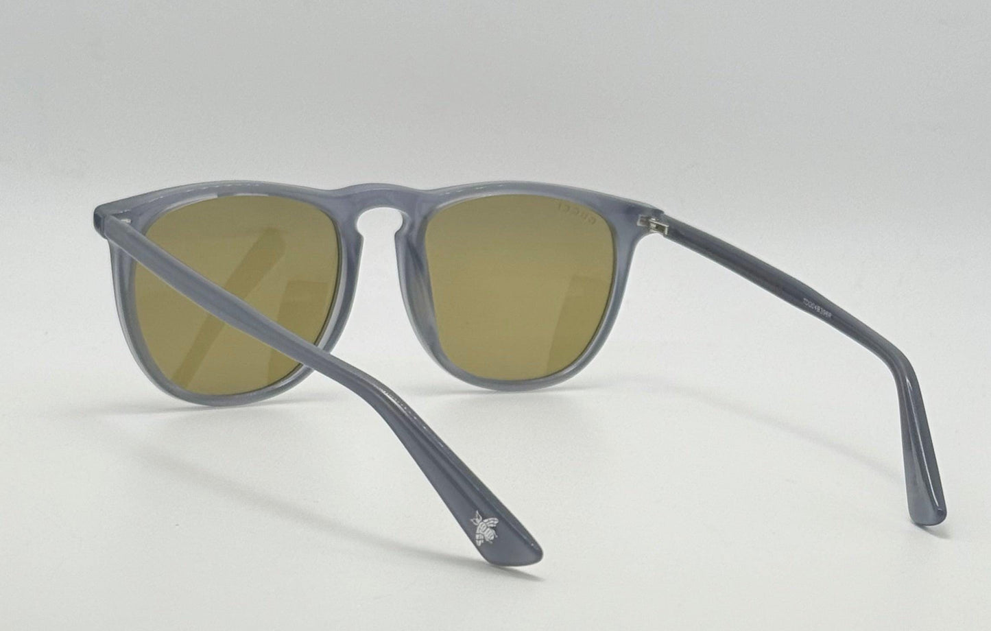 Brand New Gucci Gg0120S 005 Grey Acetate Sunglasses Bee Motif Temple-Full Kit