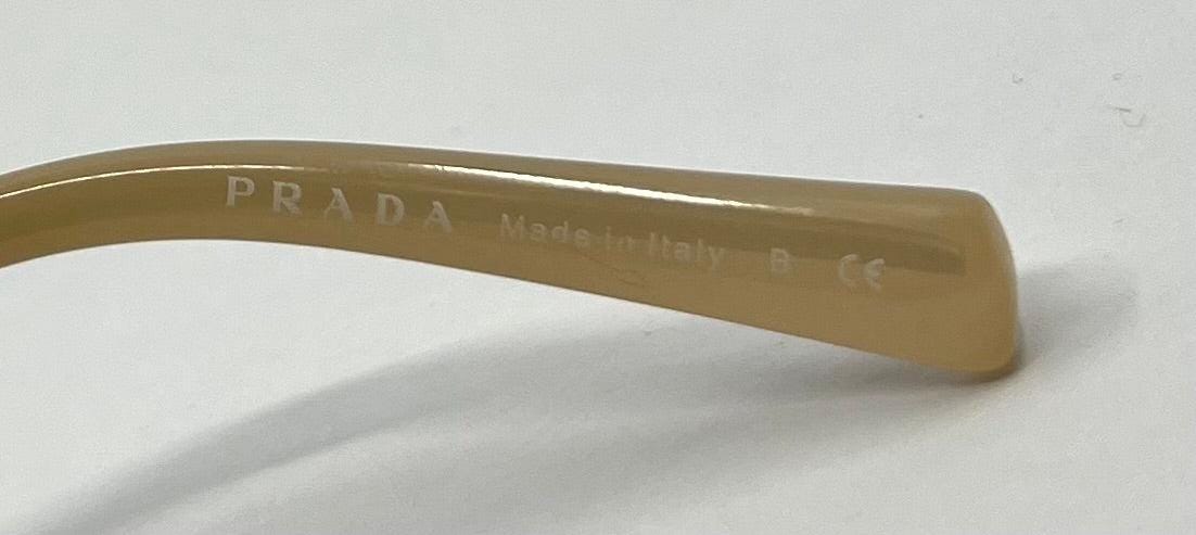 Prada Vpr 05O Y2K Vintage Oval Sunglasses Beige W| Custom Pink Gradient Lenses
