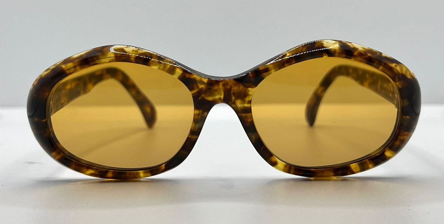 Amanda 5 1|4 Vintage Sunglasses W|New, Custom Solid Amber Day|Night Lenses-France