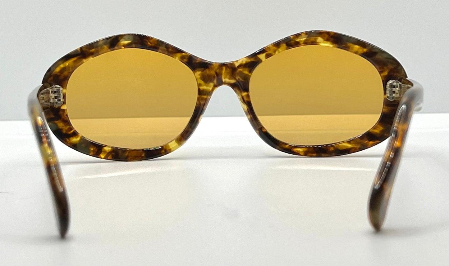 Amanda 5 1|4 Vintage Sunglasses W|New, Custom Solid Amber Day|Night Lenses-France