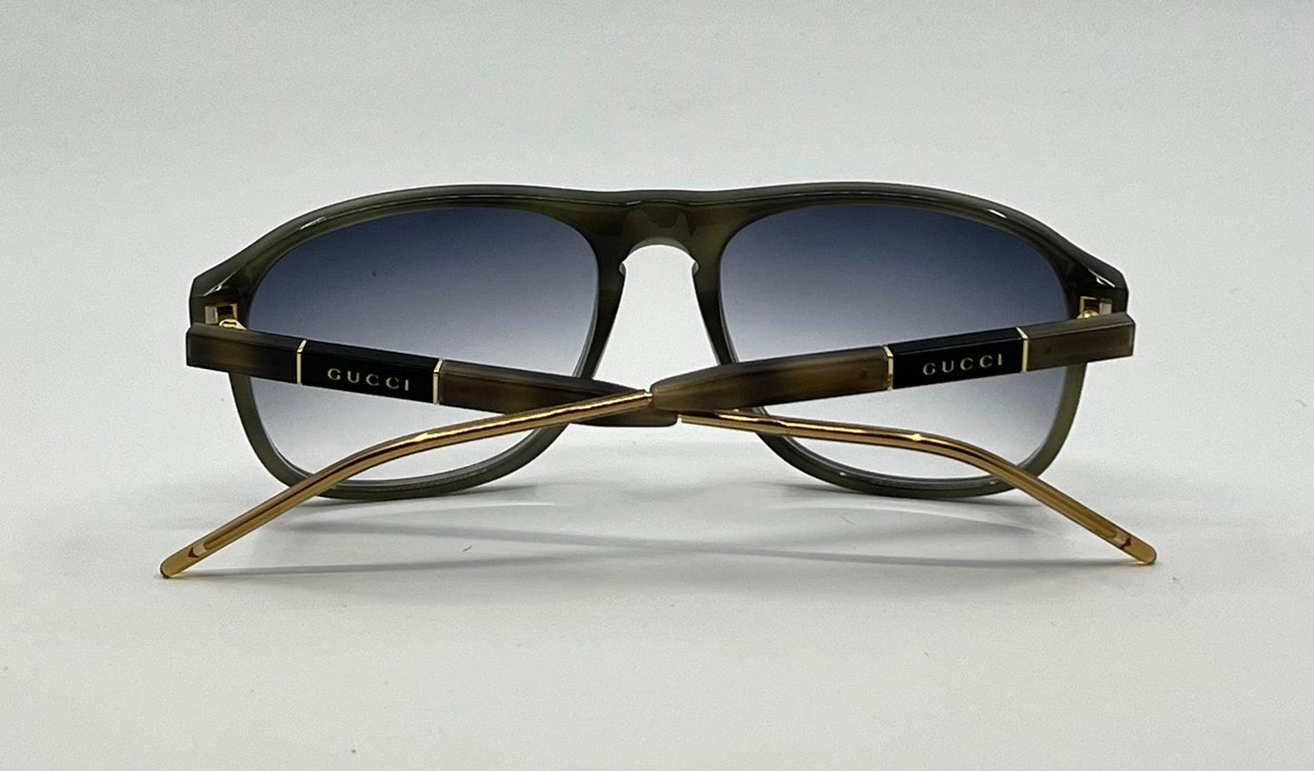 Gucci Gg0844S 003 Sunglasses Green Havana|Gold-Custom Gradient Lenses – Full Kit