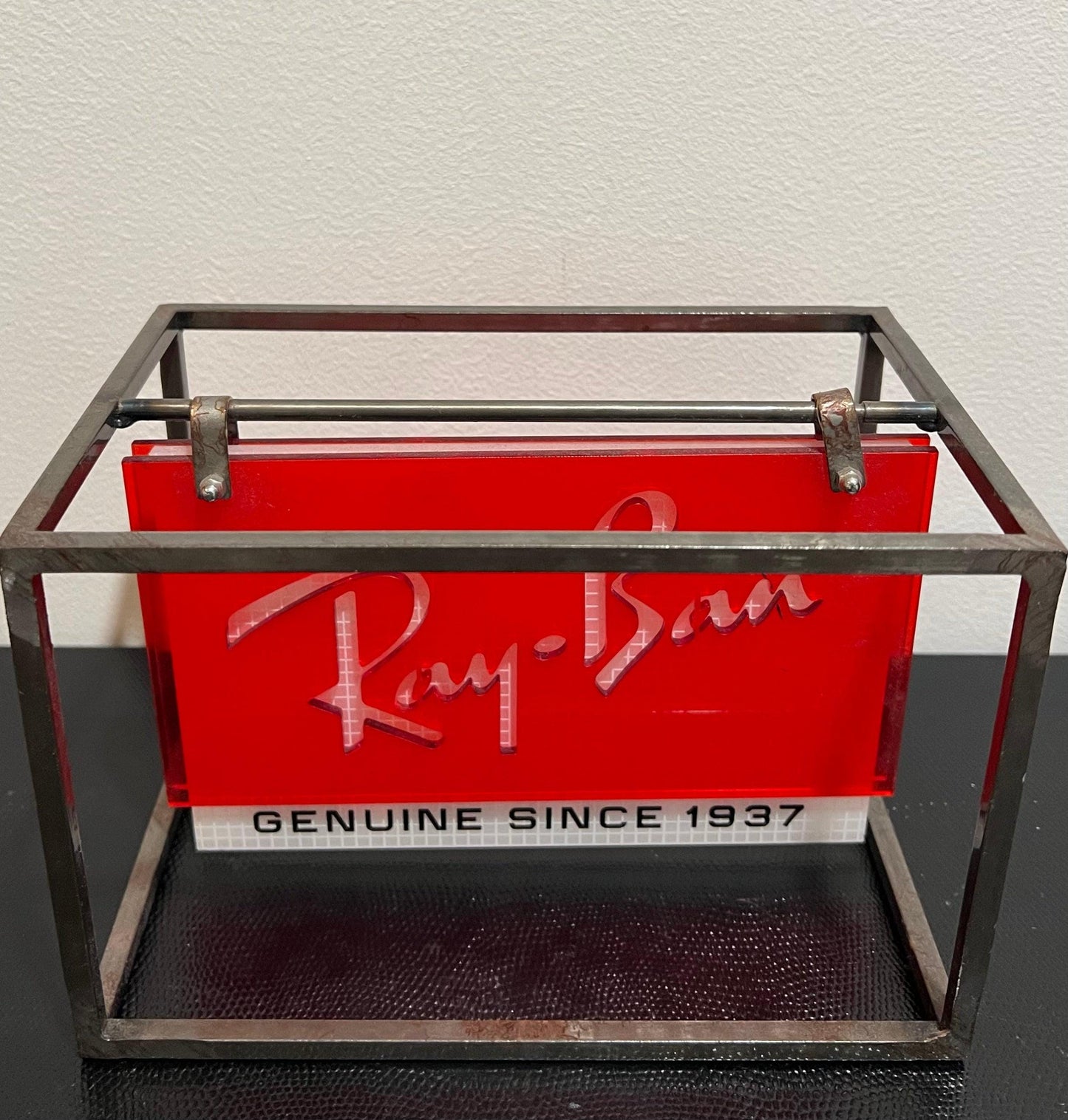 Ray-Ban “Genuine Since1937” Double Sided Metal|Plexi Counter Display-Authentic