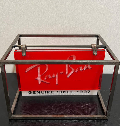 Ray-Ban “Genuine Since1937” Double Sided Metal|Plexi Counter Display-Authentic