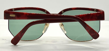 Silhouette M6067 V6053 Vintage Sunglasses-Red Tortoise W|New Green Custom Lenses