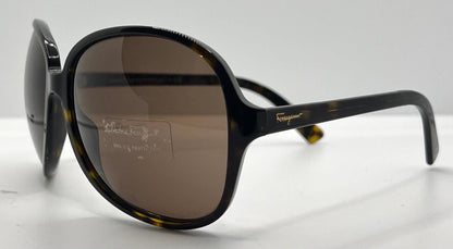 Salvatore Ferragamo 2178 102|73 Tortoise Brown 63Mm Sunglasses Italy Nos
