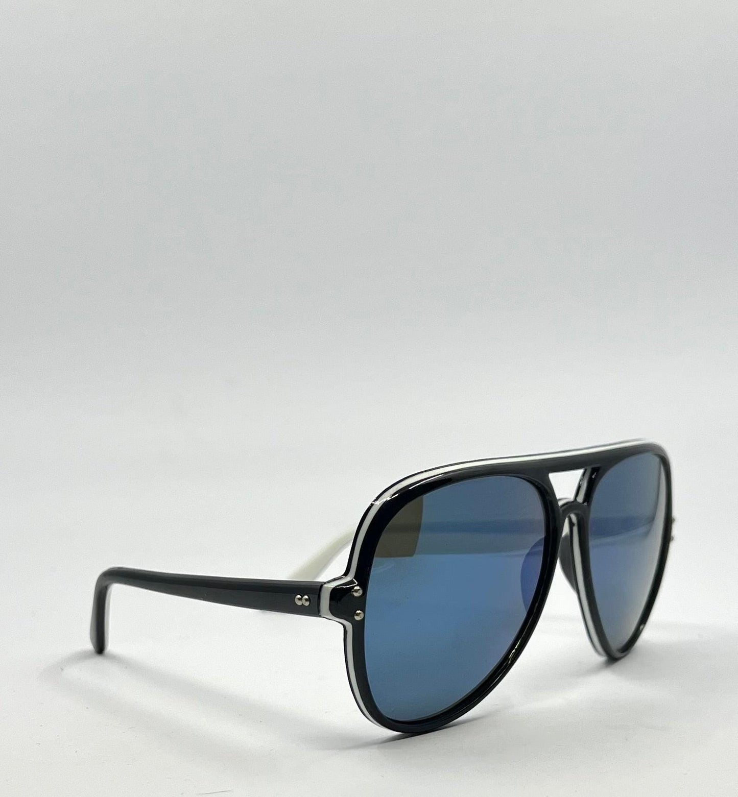 Vintage Japanese Aviator Sunglasses – Amb. Japan – Deadstock – Blue Mirror Tint