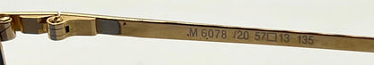 Silhouette V6050 Vintage Gold Sunglasses w|New Solid Blue Custom Lenses-57mm-Austria