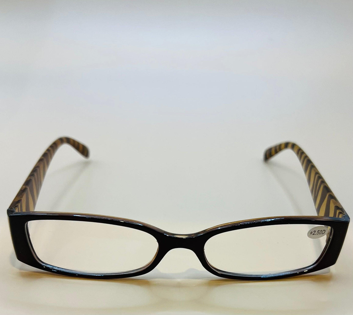 Caramel Half Frame Women’s Rectangular Lightweight Reading Glasses.  Mag +1.75 & 2.75