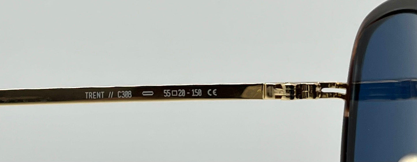Odette Lunettes “Trenт” C308 W|New, Custom Blue Lenses-55Mm-New|Unworn
