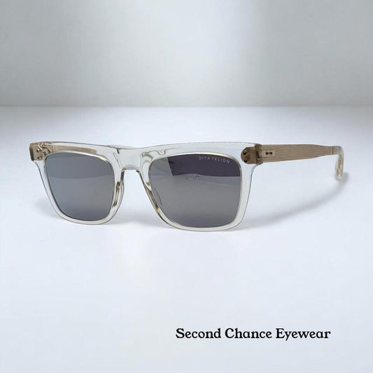 Dita Telion Clear Gold – Rare Handcrafted Japan Acetate & Titanium Sunglasses 51Mm
