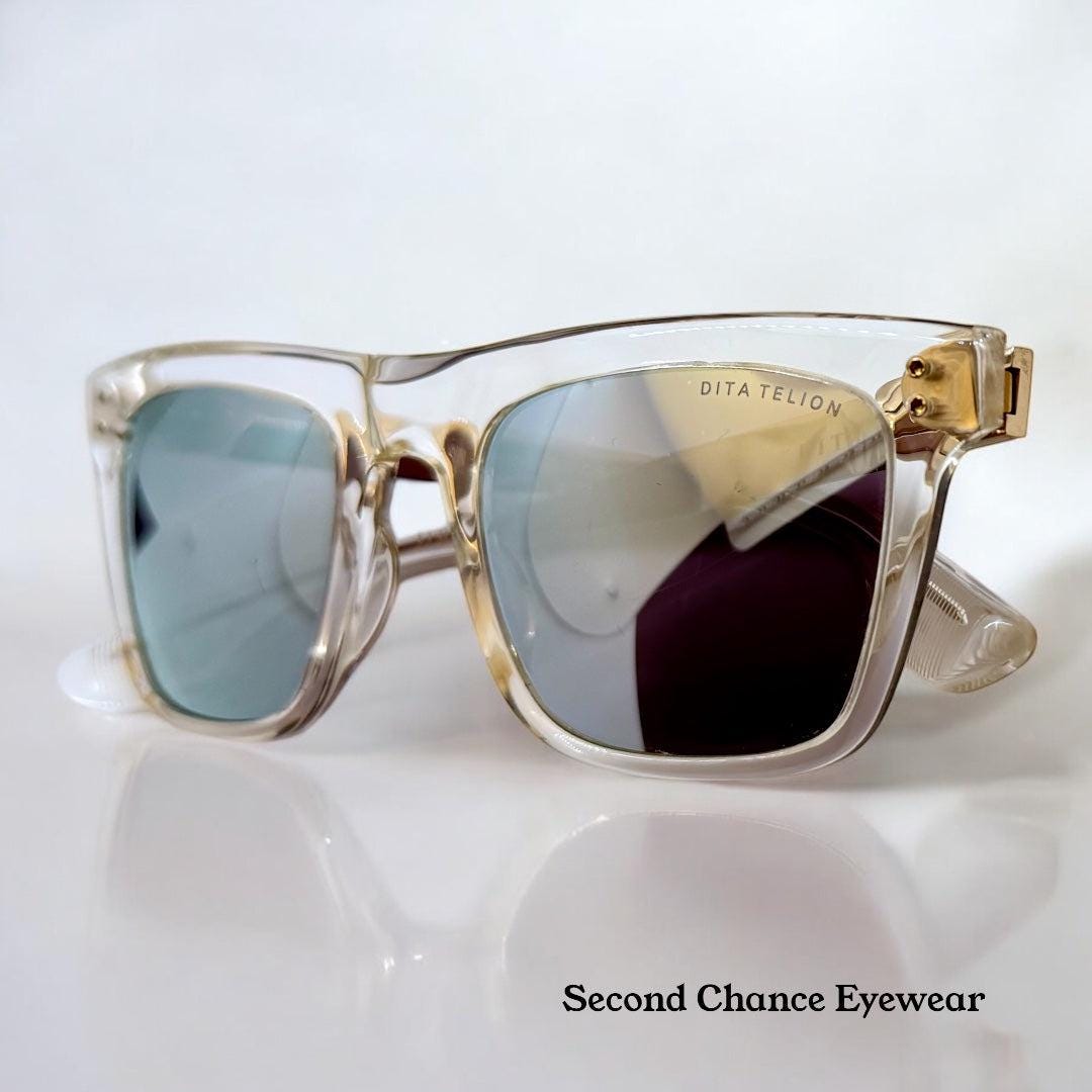 Dita Telion Clear Gold – Rare Handcrafted Japan Acetate & Titanium Sunglasses 51Mm