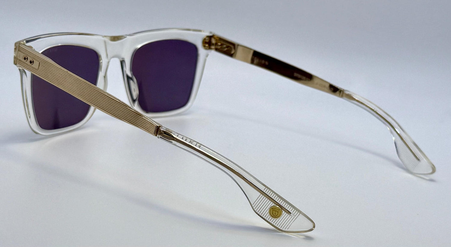 Dita Telion Clear Gold – Rare Handcrafted Japan Acetate & Titanium Sunglasses 51Mm