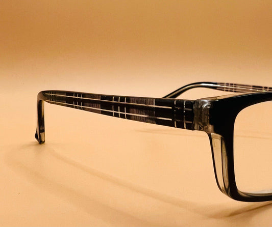 Pablo Zanetti Geometric Narrow Reading Glasses | Rectangular Frames | Solid Frame Front |  Colorful Plaid Arms