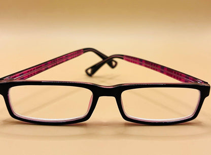 Pablo Zanetti Geometric Narrow Reading Glasses | Rectangular Frames | Solid Frame Front |  Colorful Plaid Arms