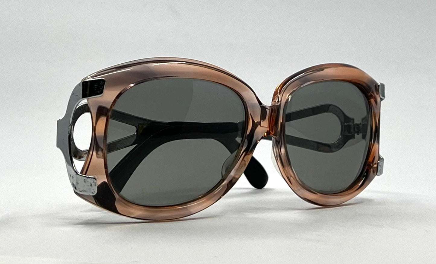 Vintage 1970s Brown Acetate & Steel Sunglasses – Polarized – 47-20-145