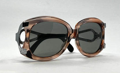 Vintage 1970s Brown Acetate & Steel Sunglasses – Polarized – 47-20-145