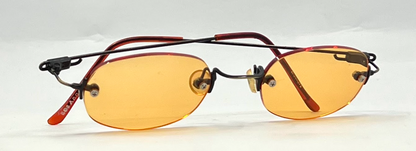Masters Rimless Sunglasses–Solid Orange/Amber Tint–Los Angeles–Deadstock
