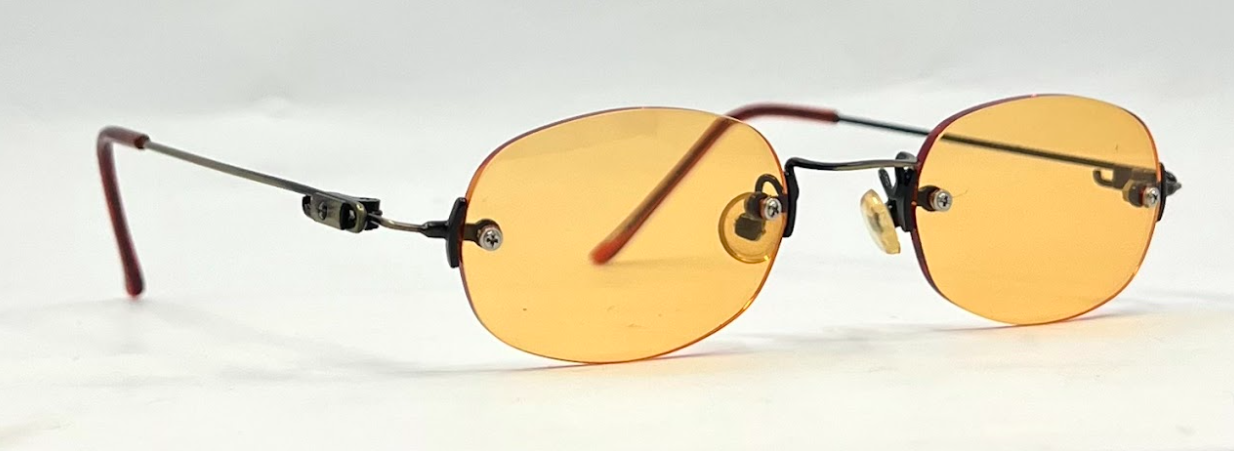 Masters Rimless Sunglasses–Solid Orange/Amber Tint–Los Angeles–Deadstock