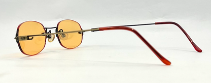 Masters Rimless Sunglasses–Solid Orange/Amber Tint–Los Angeles–Deadstock