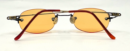 Masters Rimless Sunglasses–Solid Orange/Amber Tint–Los Angeles–Deadstock