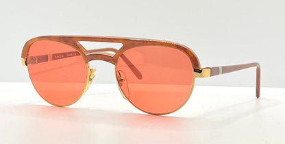 Krizia K65 Vintage Sunglasses w|New, Custom Coral Red Lenses-53mm-Italy