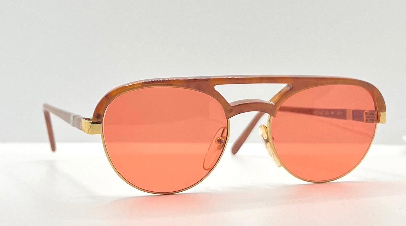 Krizia K65 Vintage Sunglasses w|New, Custom Coral Red Lenses-53mm-Italy