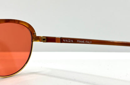 Krizia K65 Vintage Sunglasses w|New, Custom Coral Red Lenses-53mm-Italy