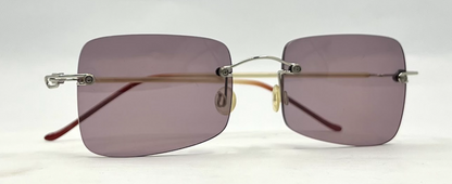 DESIGN HACKER Rimless Sunglasses–Solid Soft Pink/Lavender Lenses–Unworn