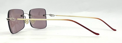 DESIGN HACKER Rimless Sunglasses–Solid Soft Pink/Lavender Lenses–Unworn