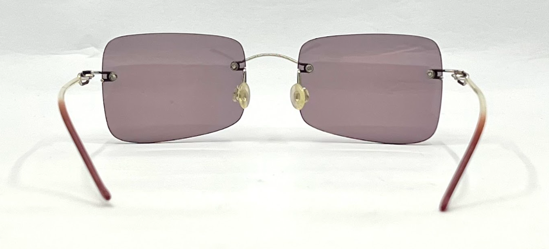 DESIGN HACKER Rimless Sunglasses–Solid Soft Pink/Lavender Lenses–Unworn